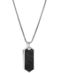 Tateossian - Geometric-Pendant Box-Chain Necklace - Lyst
