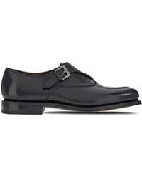 Ferragamo - Leather Buckled Monkstrap Shoes - Lyst