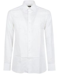 ZEGNA - Piqué-Weave Long-Sleeve Shirt - Lyst