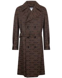 Moschino - Logo-Print Double-Breasted Trench Coat - Lyst