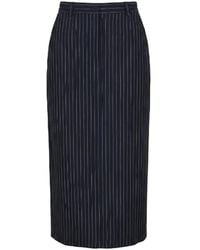 Pinko - Pinstripe-Pattern Pencil Maxi Skirt - Lyst