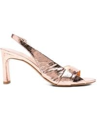 Roberto Del Carlo - Metallic-Effect Slingback Sandals - Lyst