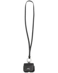 A.P.C. - Logo-Print Leather Airpods Pro Case Charm - Lyst