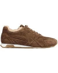 Ash - Kasar Fur-Lined Suede Low-Top Sneakers - Lyst