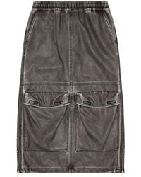 DIESEL - O-Dyssey-P1 Denim Midi Skirt - Lyst