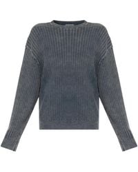 Balenciaga - Logo-Print Ribbed-Knit Jumper - Lyst