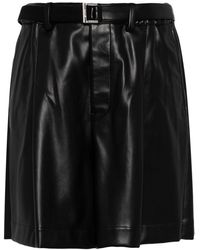 Sacai - Belted Pleated Shorts - Lyst