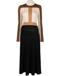 Chloé - Colour-block Knitted Wool Dress - Lyst