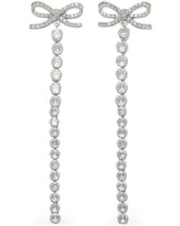 Self-Portrait - Crystal Bow Droplet Earrings - Lyst