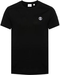 Burberry - Katoenen T-Shirt Met Geborduurd Logo - Lyst