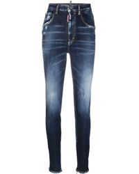 DSquared² - High-waisted Faded Skinny Jeans - Lyst