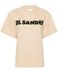 Jil Sander - | T-shirt stampa logo | female | BEIGE | M - Lyst