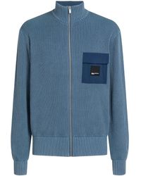 Karl Lagerfeld - Zip-Up Washed Cardigan - Lyst