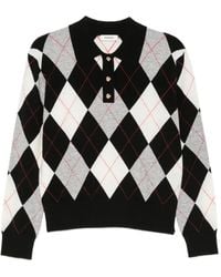 Sandro - Argyle Polo Jumper - Lyst