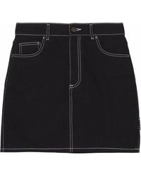Burberry - Contrast-stitch Raw-denim Skirt - Lyst