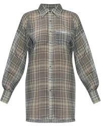 Coperni - Plaid Drawstring-Waist Shirt - Lyst