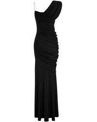 V:PM ATELIER - Sade Asymmetric Ruched Maxi Dress - Lyst