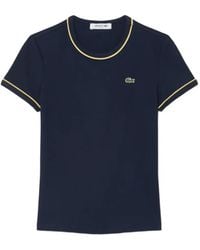 Lacoste - Contrast-Trim Jersey T-Shirt - Lyst