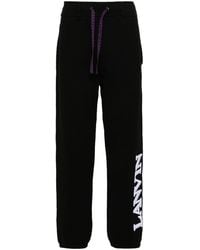 Lanvin - Logo-Embroidered Cotton Track Pants - Lyst