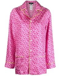 Versace - Pyjama-Oberteil mit Monogramm - Lyst
