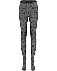 Marine Serre - Mesh-Strumpfhose mit Mondstickerei - Lyst
