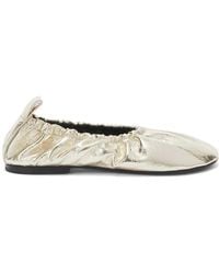 Jil Sander - Gathered-Detail Leather Ballerina Shoes - Lyst