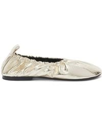 Jil Sander - Gathered-Detail Leather Ballerina Shoes - Lyst