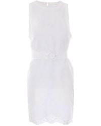 Twinset - Floral-Lace Belted Mini Dress - Lyst