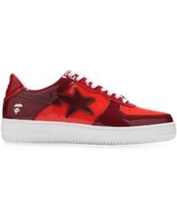 A Bathing Ape - Bape Sta Patent-Leather Low-Top Sneakers - Lyst