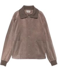 JW Anderson - Suede Ribbed-Trim Jacket - Lyst