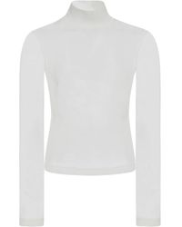 Rosetta Getty - Top Semi Trasparente A Collo Alto - Lyst