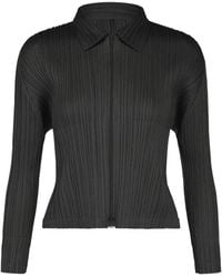 Pleats Please Issey Miyake - Pleated Zip-Up Shirt - Lyst