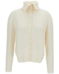 Lisa Yang - Button-Up Mock-Neck Sweater - Lyst