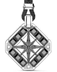 Zancan - Sterlinge Zilveren Halsketting Met Sterpatroon En Diamant - Lyst