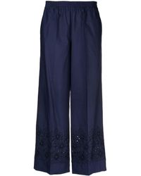 P.A.R.O.S.H. - Broderie-anglaise Straight-leg Trousers - Lyst