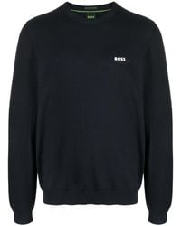 BOSS - Logo-Patch Round-Neck Jumper - Lyst