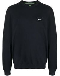 BOSS - Maglione Girocollo Con Applicazione - Lyst