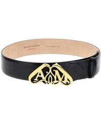McQueen - Seal Branded-buckle Leather Belt - Lyst