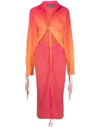 ANDREADAMO - Gradient-Effect Ribbed-Knit Midi Dress - Lyst