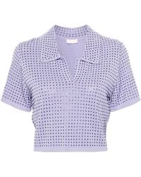 Liu Jo - Crystal-embellished Knitted Polo Shirt - Lyst