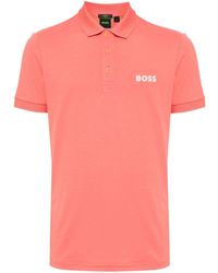 BOSS - Logo-appliqué Short-sleeve Polo Shirt - Lyst