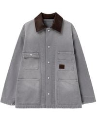 WOOYOUNGMI - Leather Collar Pocket Jacket - Lyst