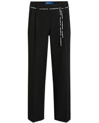 KARL LAGERFELD - Pinstripe Logo-Tape Trousers - Lyst