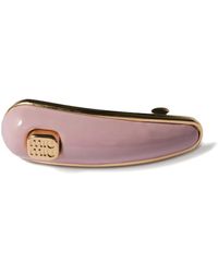 Miu Miu - Haarspange Aus Leder Mit Logo - Lyst