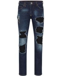 Philipp Plein - Rock Star Ribbed-Panels Skinny Jeans - Lyst