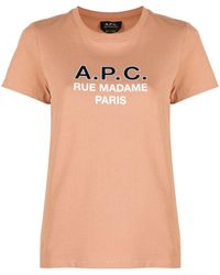 A.P.C. - Madame Logo-print Cotton T-shirt - Lyst