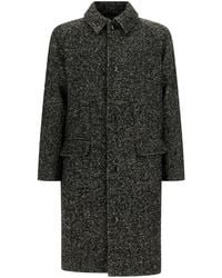 Sebago - Herringbone-Pattern Single-Breasted Coat - Lyst