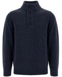 Barbour - Button-Up Elbow-Patch Sweater - Lyst
