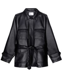 Frankie Shop - Kelia Faux-Leather Padded Utility Jacket - Lyst