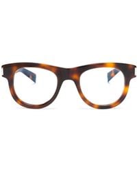 Saint Laurent - Tortoiseshell-Effect Round-Frame Glasses - Lyst